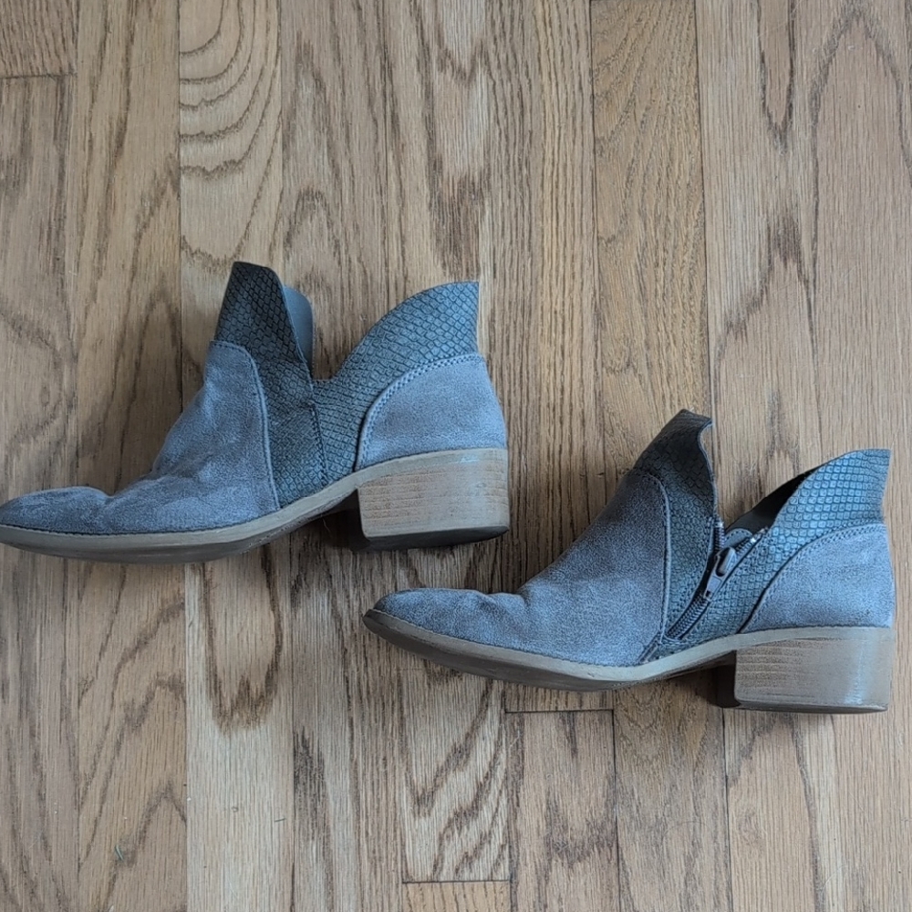 Gray Suede Ankle Boots